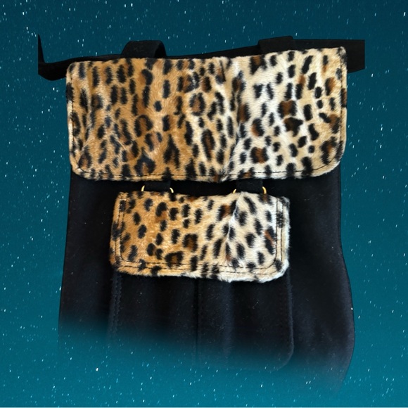 Comeco Women's Black/ Leopard Print Fanny Pack - Fashion Waist Pack - Picture 7 of 11